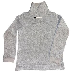 Oshkosh Soft Fleece Pullover Boys Sz 12 Flecked Gray Button Turtleneck Outerwear